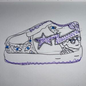 purple & white shoes