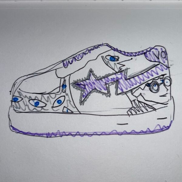 purple & white shoes